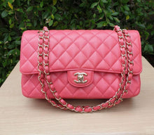 Load image into Gallery viewer, Chanel Dark pink raspberry medium caviar, 23 series, rare edge stitched with gold hdw
