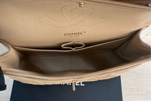 Load image into Gallery viewer, Chanel double flap jumbo beige caviar with gold hardware.
