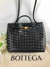 Load image into Gallery viewer, Bottega Veneta Andiamo medium black and gold hdw
