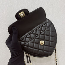 Load image into Gallery viewer, Chanel 22s CC in love lambskin large black heart bag, light gold hdw
