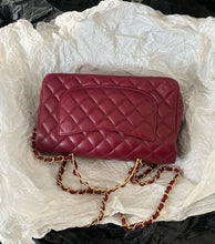 Load image into Gallery viewer, Chanel burgundy red mini 20cm with top handle, gold hdw.
