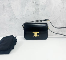 Load image into Gallery viewer, Celine black medium triomphe classique with gold hdw in calfskin
