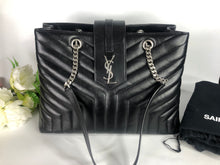 Load image into Gallery viewer, YSL Saint Laurent large loulou tote black, silver hdw
