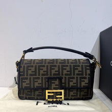 Load image into Gallery viewer, Fendi medium baguette in brown jacquard print
