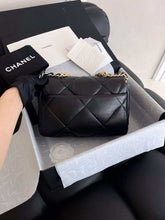 Load image into Gallery viewer, Chanel small black lambskin 19, with mixed gold hdw
