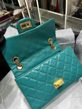 Load image into Gallery viewer, Chanel teal green mini reissue, 20cm gold hdw
