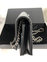 Load image into Gallery viewer, Chanel 28 series black lambskin woc, wallet on chain silver hdw
