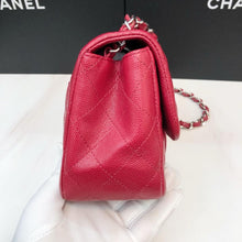 Load image into Gallery viewer, Chanel mini square 17cm red caviar, silver hdw
