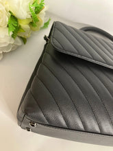 Load image into Gallery viewer, Chanel Large grey caviar coco handle, silver hdw
