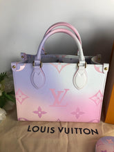 Load image into Gallery viewer, Louis Vuitton On-The-Go sunrise pastel PM with strap, pouch
