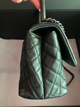 Load image into Gallery viewer, Chanel Black caviar medium coco handle, ruthenium hdw

