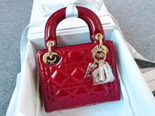 Load image into Gallery viewer, Lady Dior red mini, gold hdw
