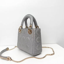 Load image into Gallery viewer, Lady Dior mini pearl grey, gold hdw
