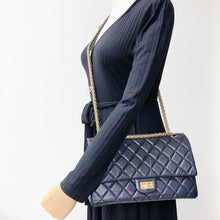 Load image into Gallery viewer, Chanel navy blue calfskin 226 medium reissue, gold hdw
