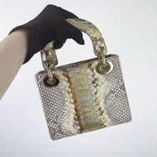 Load image into Gallery viewer, Lady Dior rare mini exotic snakeskin with gold hdw

