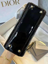 Load image into Gallery viewer, Lady Dior mini black patent, gold hdw
