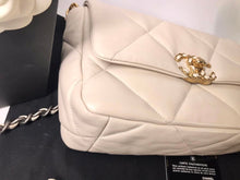 Load image into Gallery viewer, Chanel 19 in light beige lambskin, mixed gold hdw
