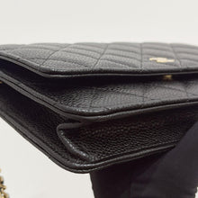 Load image into Gallery viewer, Chanel black caviar woc, gold hdw, with magnetic closure.

