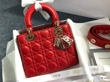 Load image into Gallery viewer, Lady Dior small red with gold hdw
