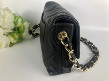 Load image into Gallery viewer, Chanel black woven logo flap from 2021 cruise collection, gold hdw
