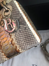 Load image into Gallery viewer, Lady Dior rare mini exotic snakeskin with gold hdw.
