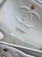 Load image into Gallery viewer, Chanel rare white caviar medium classic double flap, gold hdw 14 series
