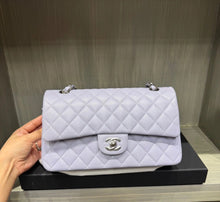 Load image into Gallery viewer, Chanel 21k purple lilac classic flap caviar, silver hdw
