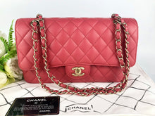 Load image into Gallery viewer, Chanel 23 series dark pink edge stitched caviar medium classic, gold hdw
