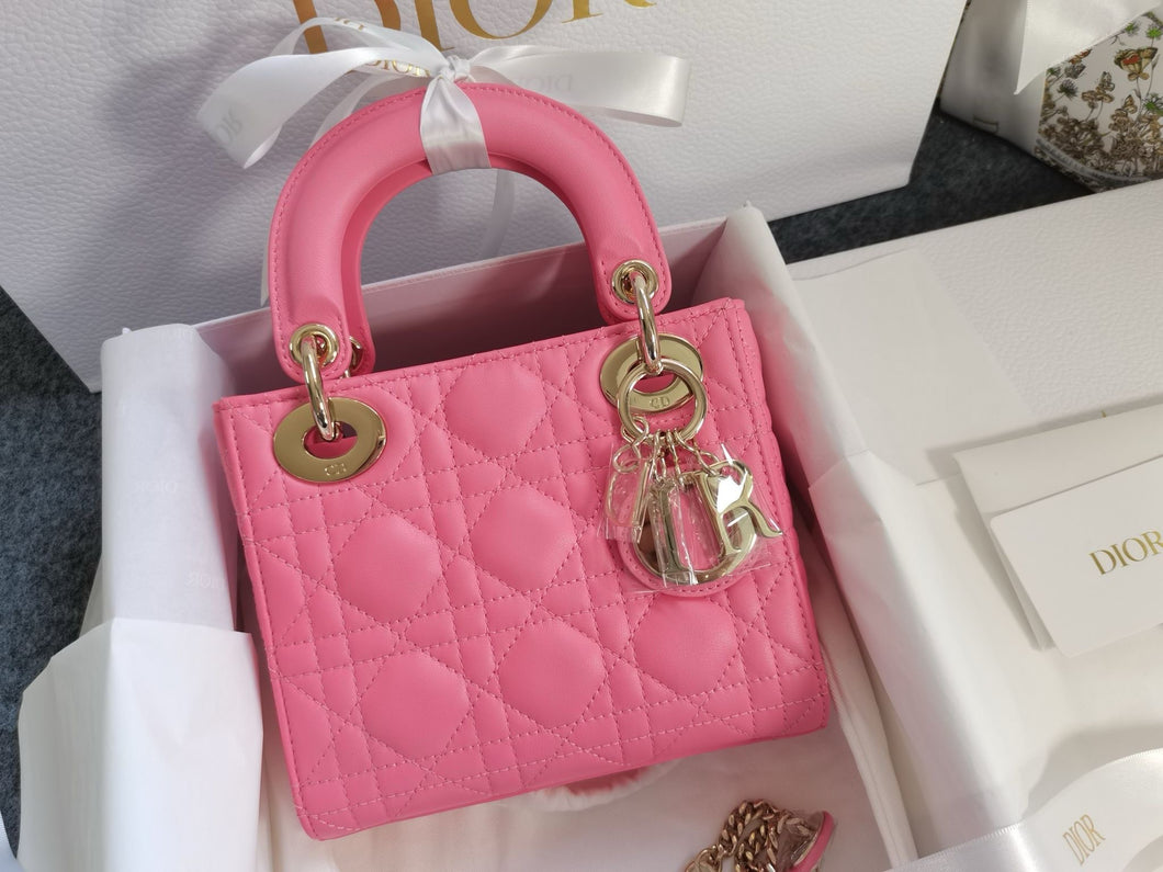 Lady Dior mini pink with gold hdw