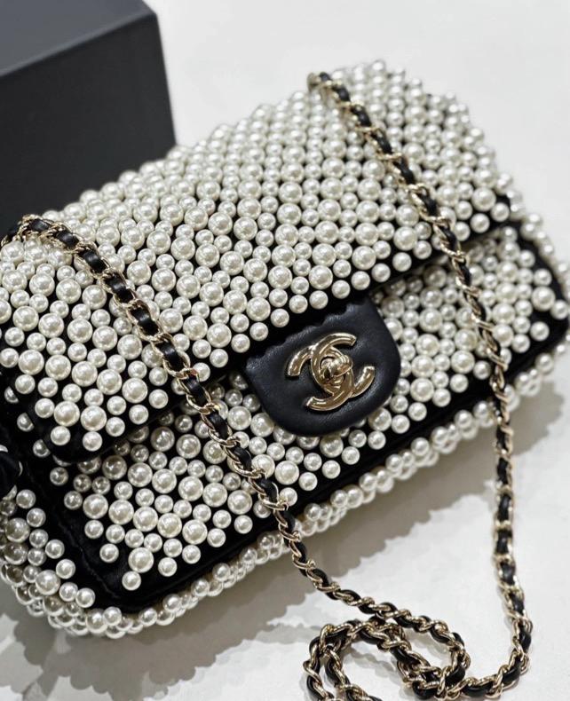 Chanel 19s mini pearl rectangular flap