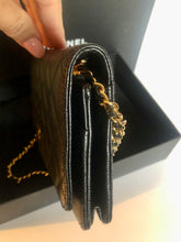 Load image into Gallery viewer, Chanel black caviar wallet on chain (woc), gold hdw 28 series
