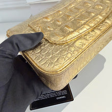 Load image into Gallery viewer, Chanel rare gold crocodile mini, aged gold hdw
