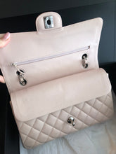 Load image into Gallery viewer, Chanel light pink sakura caviar medium classic flap, silver hdw
