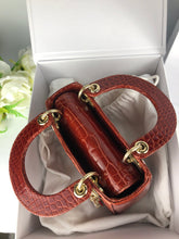 Load image into Gallery viewer, Lady Dior red mini exotic crocodile, full set
