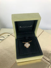 Load image into Gallery viewer, Van Cleef &amp; Arpels (VCA) 2012 holiday mother of pearl (mop) 18k rose gold and diamond pendant
