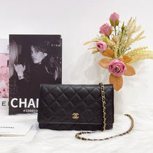 Load image into Gallery viewer, Chanel black caviar woc, gold hdw, with magnetic closure.
