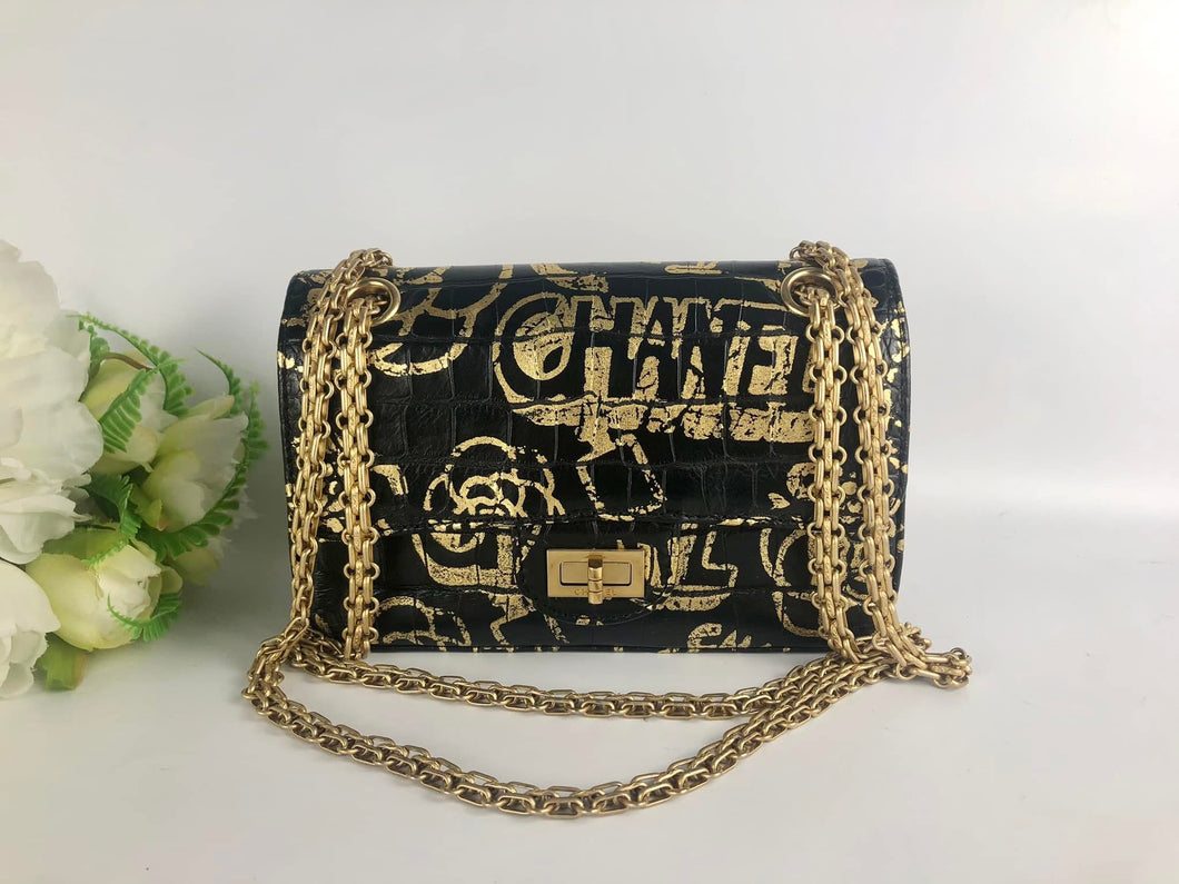 Rare Egyptian Chanel graffiti mini reissue from the 19A Métiers d'Art Egyptian collection