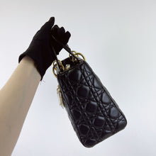 Load image into Gallery viewer, Lady Dior black medium lambskin, gold hdw
