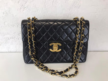 Load image into Gallery viewer, Chanel 24k gold hdw vintage black jumbo XL
