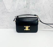 Load image into Gallery viewer, Celine black medium triomphe classique with gold hdw in calfskin
