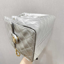 Load image into Gallery viewer, Chanel 25 small in rare silver caviar, aged gold hdw
