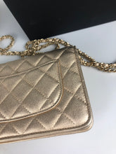 Load image into Gallery viewer, 21P Chanel 31 series gold lambskin woc wallet on chain, gold hdw
