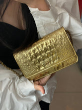 Load image into Gallery viewer, Chanel gold croc woc (wallet on chain) Egyptian collection
