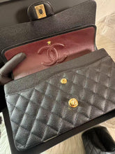 Load image into Gallery viewer, Chanel black caviar medium classic chip, with gold hdw
