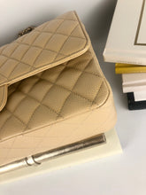 Load image into Gallery viewer, Chanel beige caviar medium classic, gold hdw
