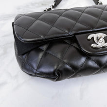 Load image into Gallery viewer, Chanel black lambskin uniform bumbag, silver hdw
