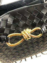 Load image into Gallery viewer, Bottega Veneta Andiamo medium black and gold hdw
