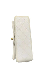 Load image into Gallery viewer, Rare Chanel white mini lambskin, with top handle and gold hdw
