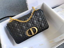 Load image into Gallery viewer, Dior caro bag medium black with gold hdw
