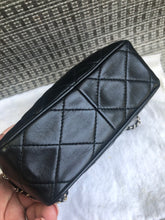 Load image into Gallery viewer, Chanel black vintage lambskin square, silver hdw
